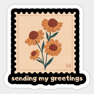 Daisies Minimalist Flora Positive Retro Vintage Sticker